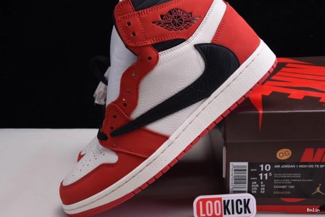 Bmlin JORDAN AIR SCOTT HIGH 1 100(RED) - RETRO TRAVIS OG CD4487 X 0729